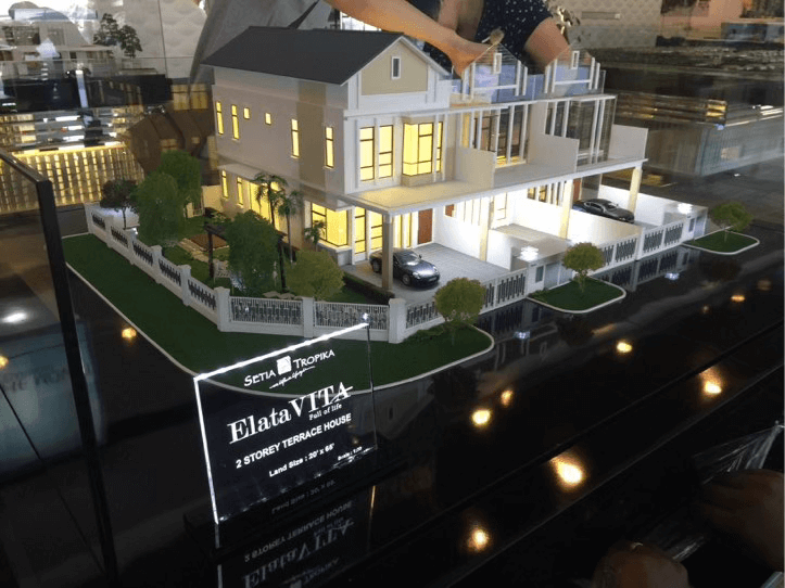 Image of 2 Storey Terrace Model @ Underneath Lighting Effect